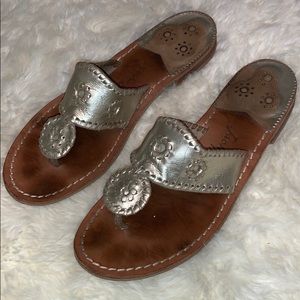 Jack Rogers Platinum Metallic Sandals Size 9M